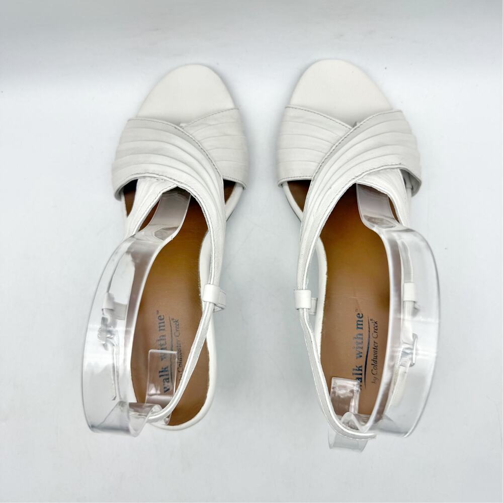 Coldwater Creek Womens Clarissa Slingback Sandals Size 6 White Leather NIB - Picture 9 of 11